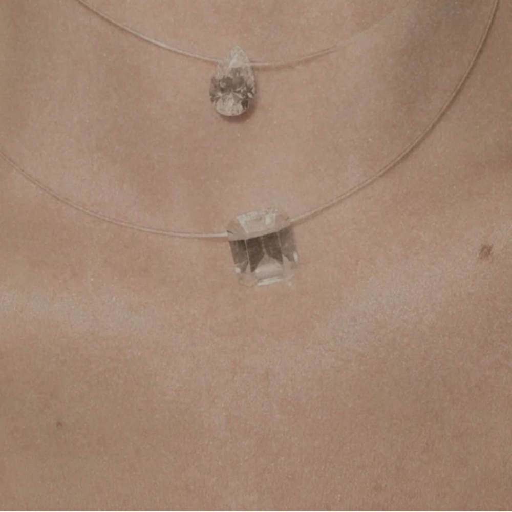 Elegant Diamanté Teardrop Necklace